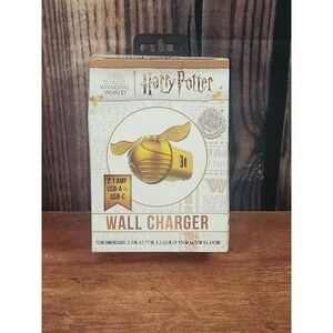 Harry Potter Golden Snitch Wall Charger 2.1 Amp USB-A USB-C Dual Port New